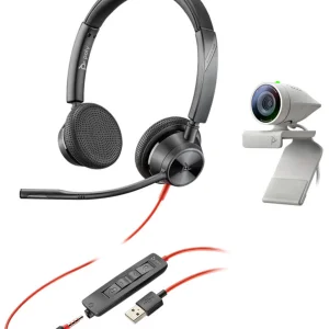 Poly Studio P5 Webcam with Blackwire 3325 Headset Kit (2200-87130-025)
