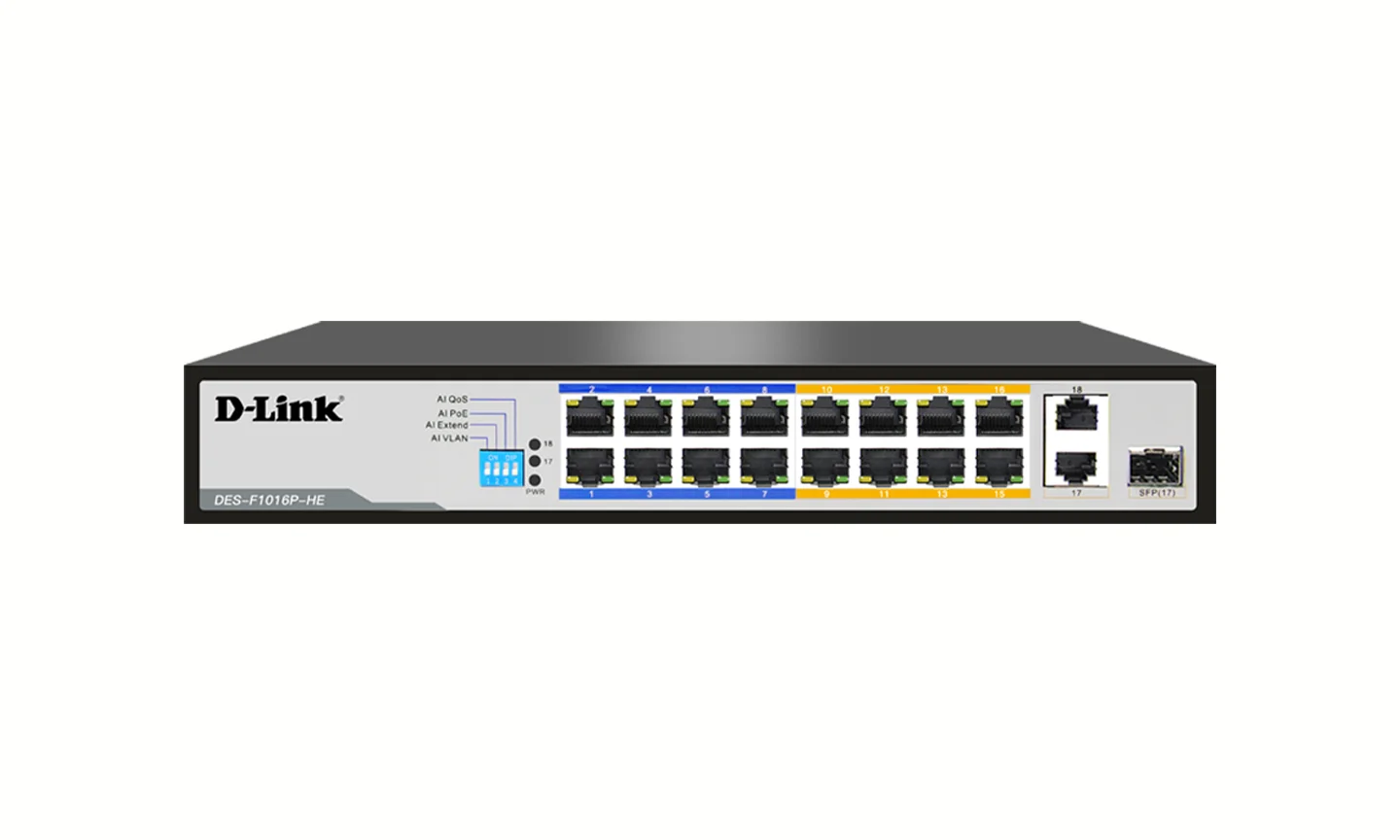 D-Link DES-F1016P-E 16-Port PoE Switch D-Link DES-F1016P-E 16-Port PoE Switch