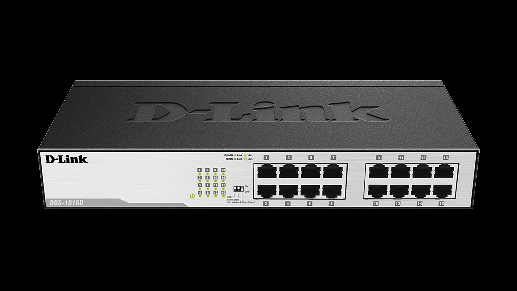 D-Link DGS-1016DB 16-Port Unmanaged Switch D-Link DGS-1016D/B 16-Port Unmanaged Switch