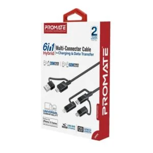 Promate 6-in-1 Hybrid Multi-Connector Cable