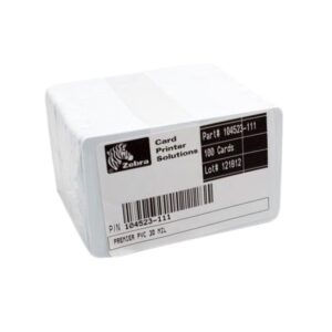 Zebra Premier 104523-111 white cards